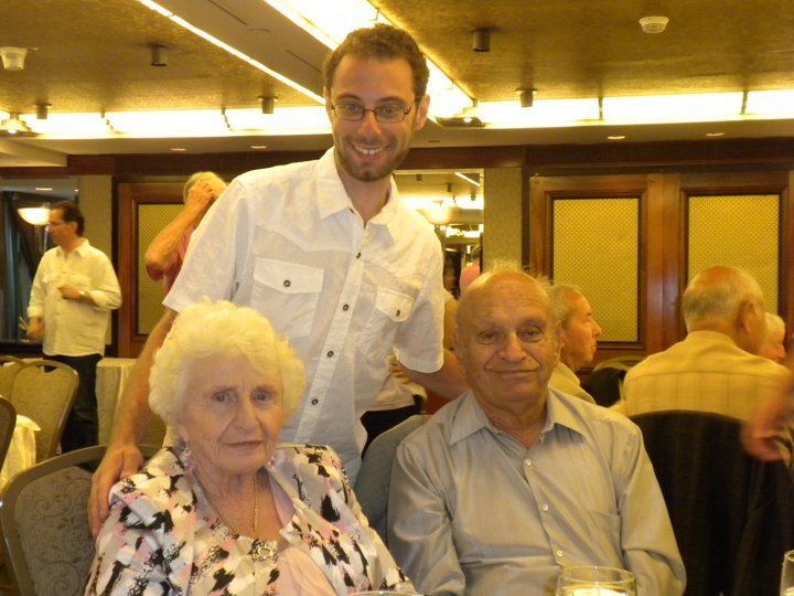 Joshua Grayson with grandparents Rolf and Mira, 2011