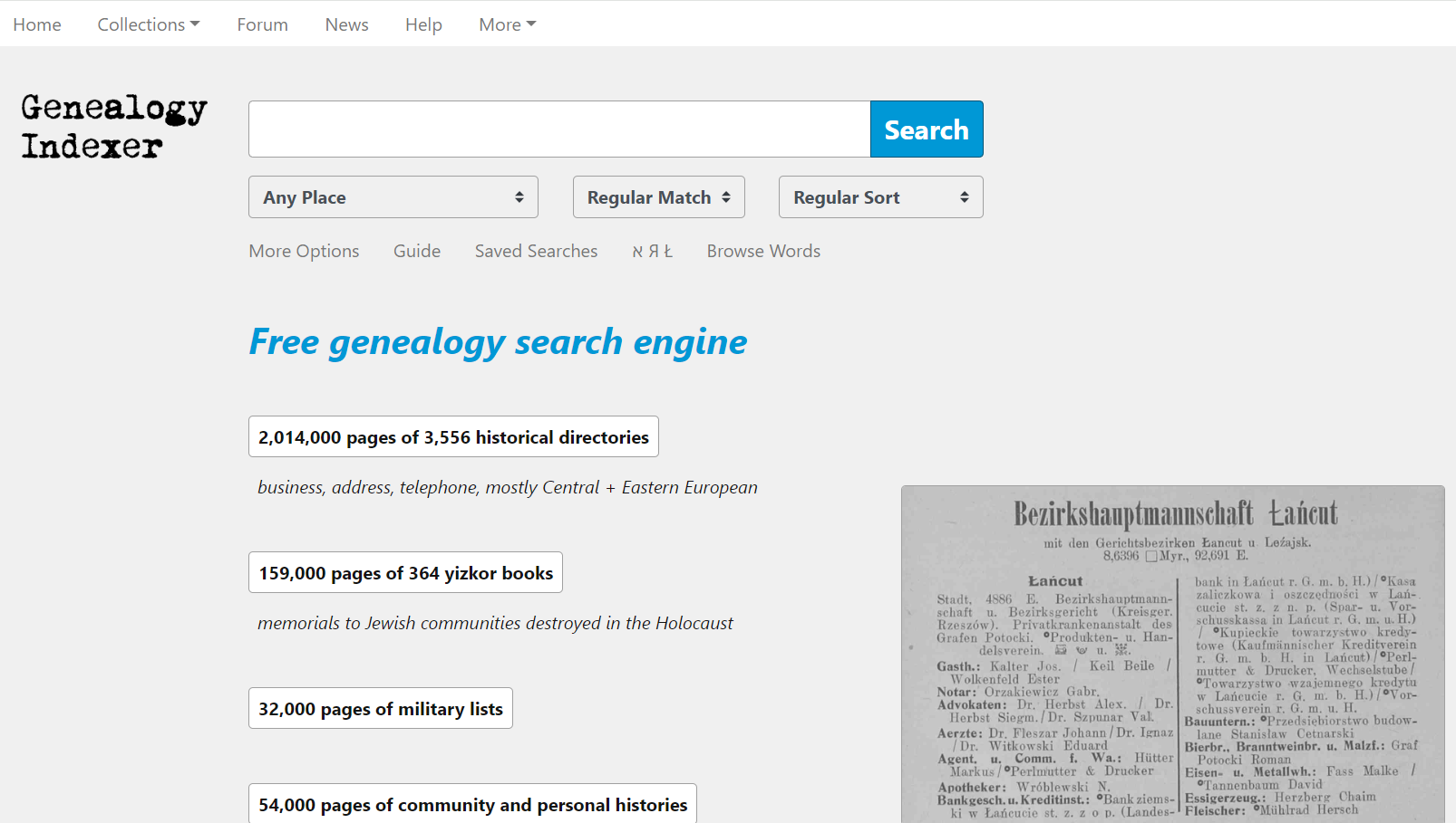 Genealogy Indexer screenshot