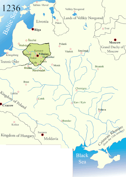 Lithuanian boundaries, 1236-present