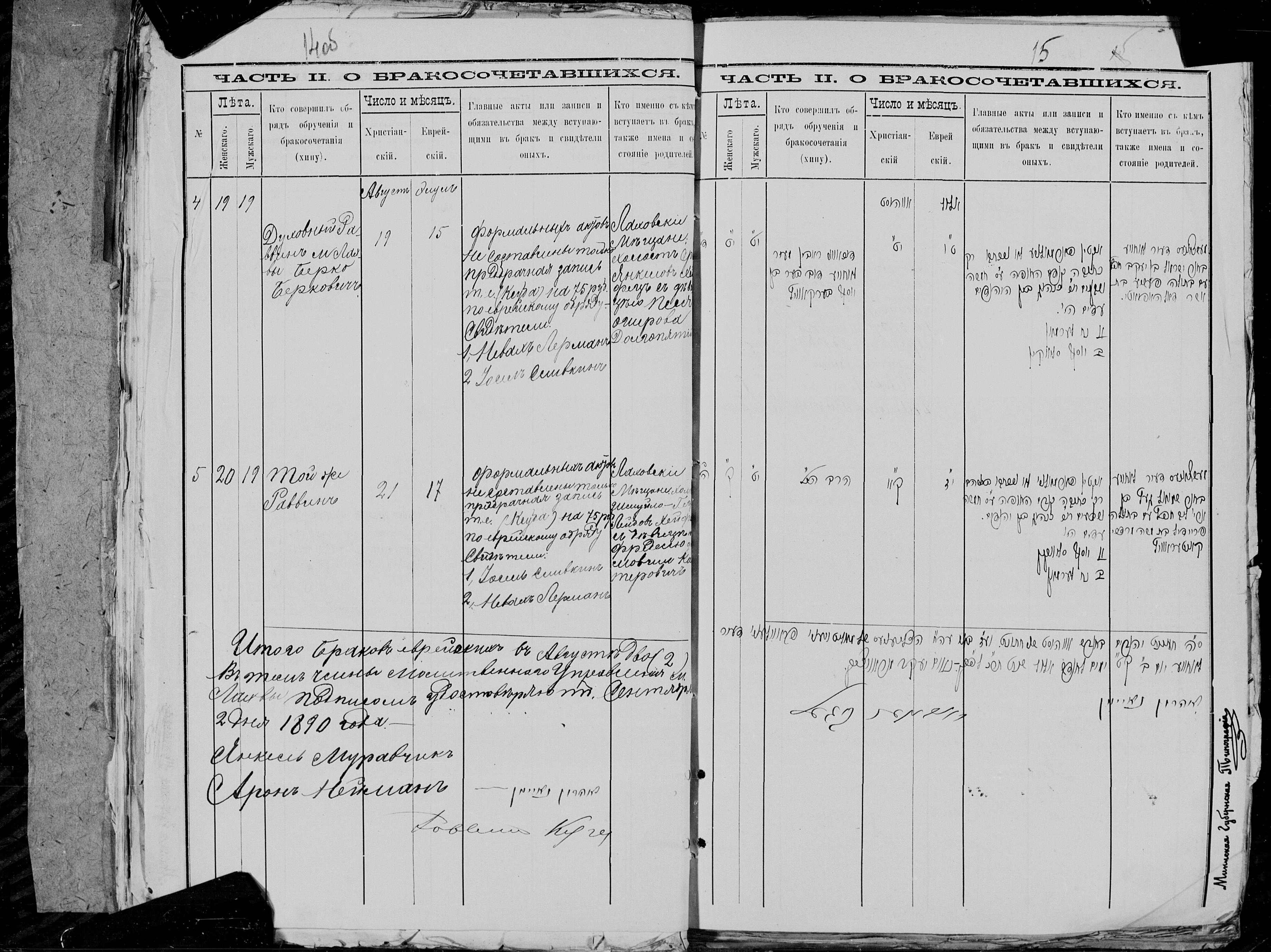 Jewish birth records from Minsk, 1836