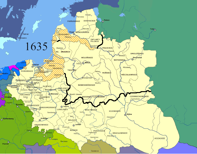 Poland boundaries, 1635 to present