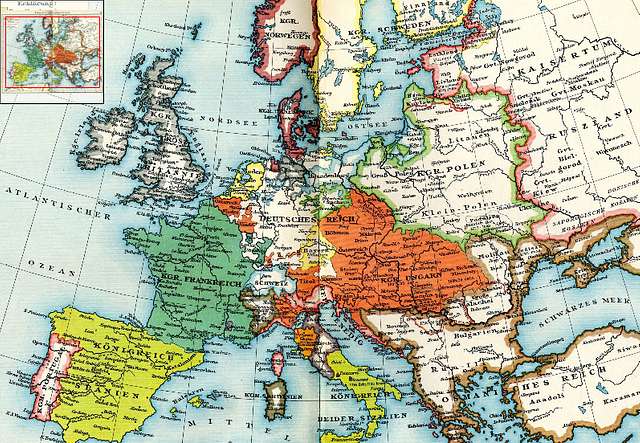 a map of Europe in 1740