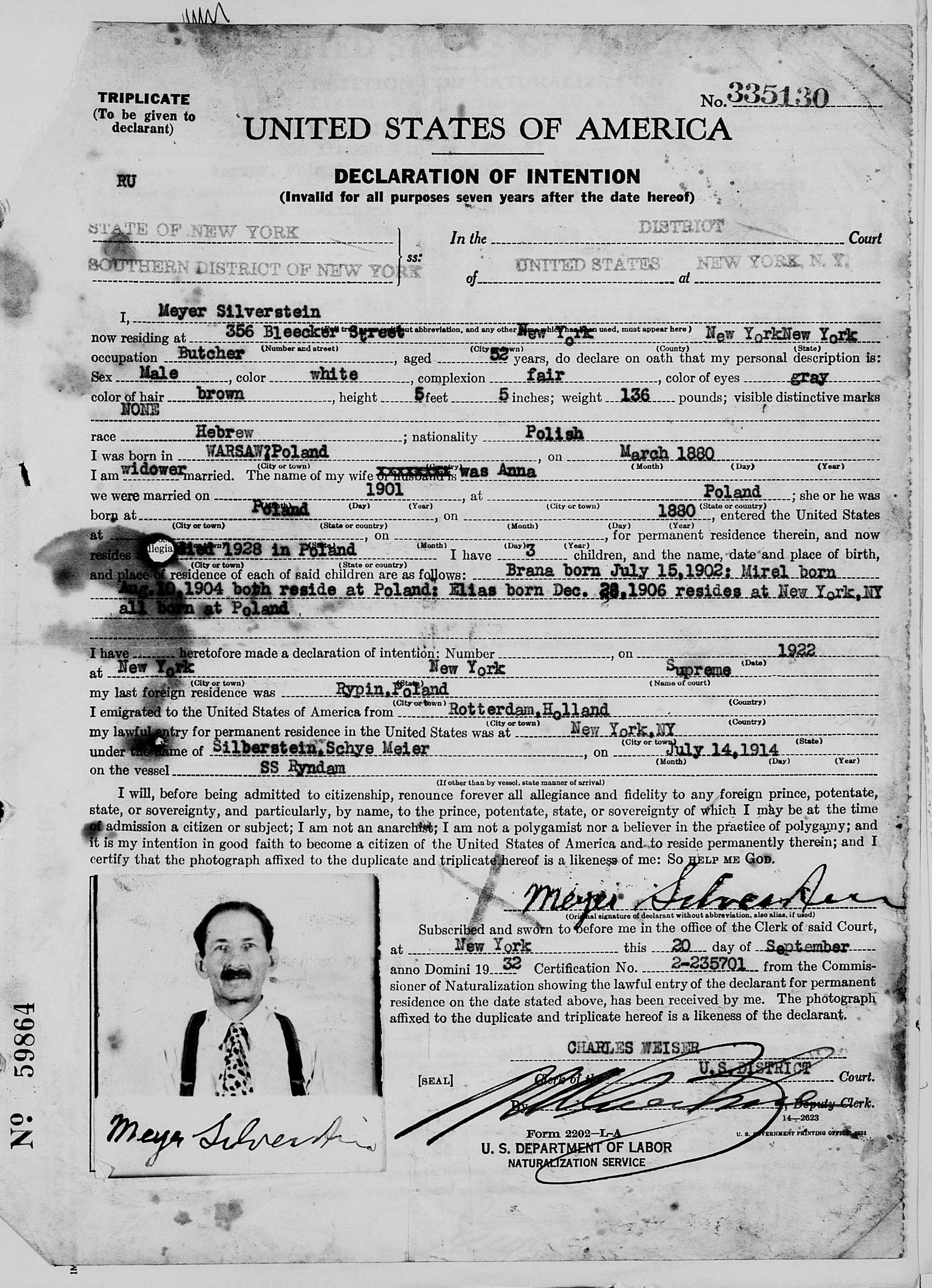 example naturalization record
